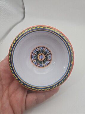 Le Cadeaux Melamine Dip Bowl 3.5" Colorful Mediterranean Snack Sauce Bowl